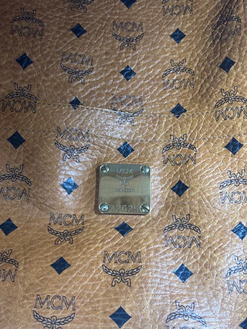 美品　MCM ヴィセトス柄 大型ボストンバッグ トラベルバッグ ブラウン