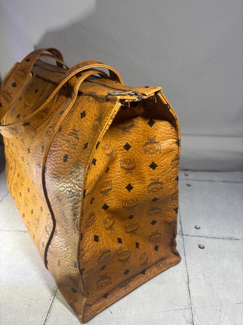 美品　MCM ヴィセトス柄 大型ボストンバッグ トラベルバッグ ブラウン