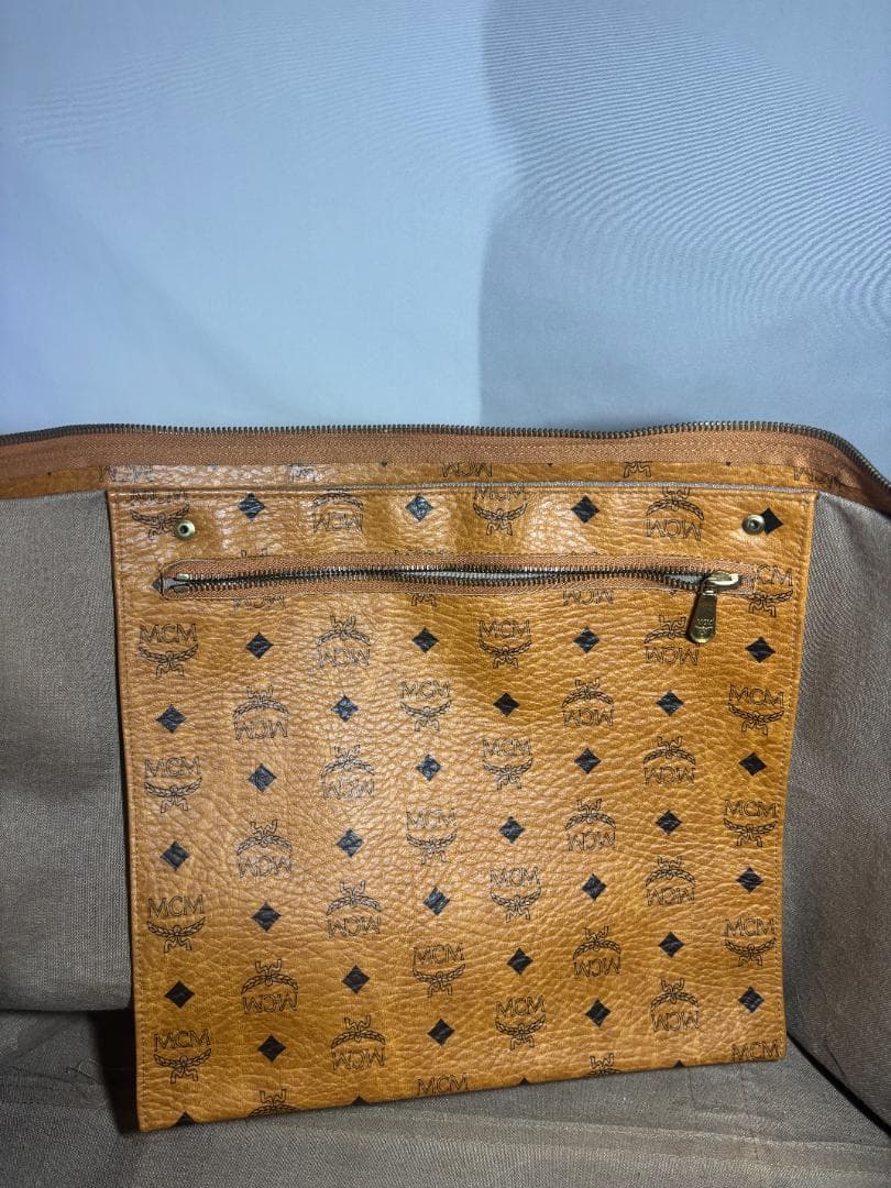 美品　MCM ヴィセトス柄 大型ボストンバッグ トラベルバッグ ブラウン