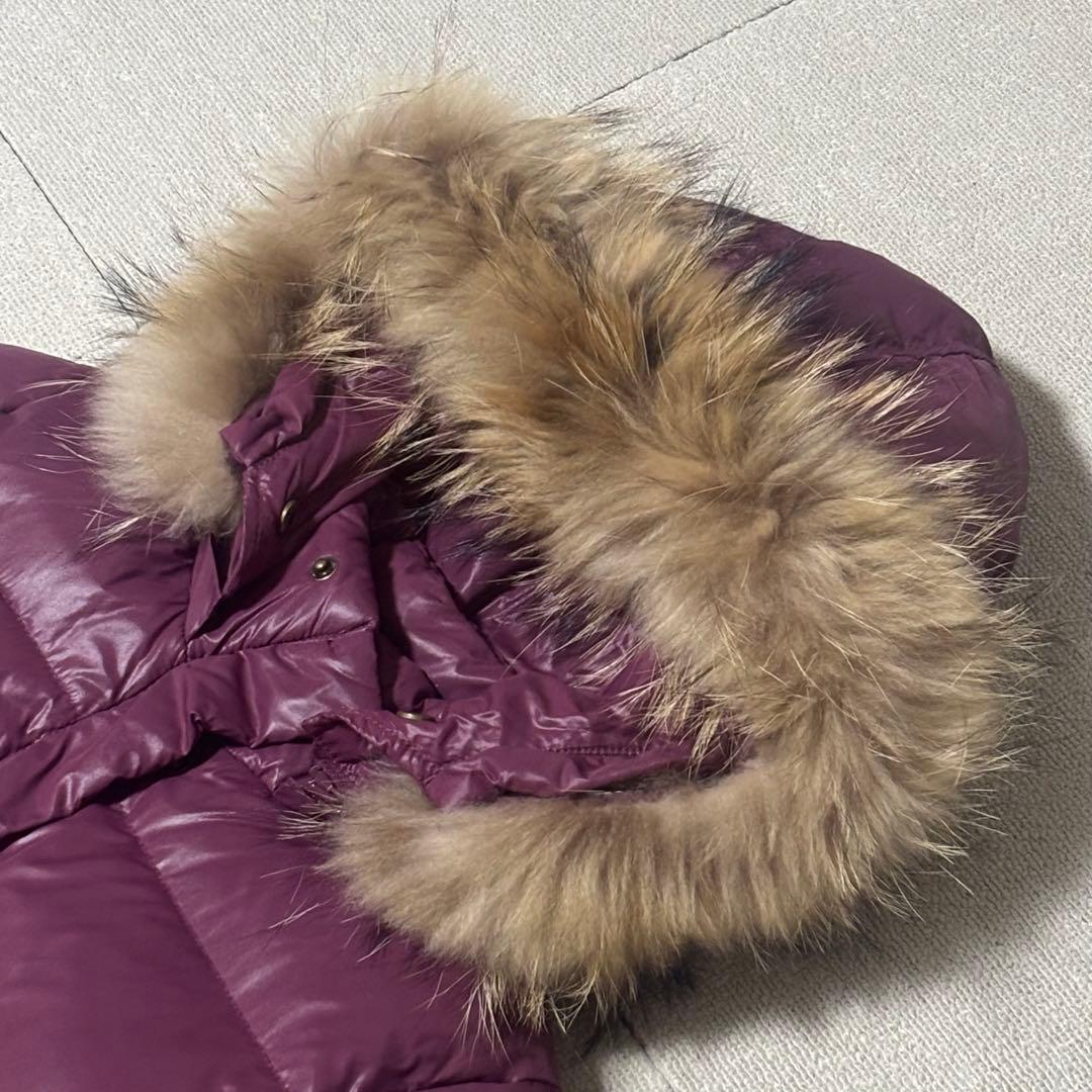 00s y2k 平成 moussy 光沢ダウン 短丈 リアルファー　パープル