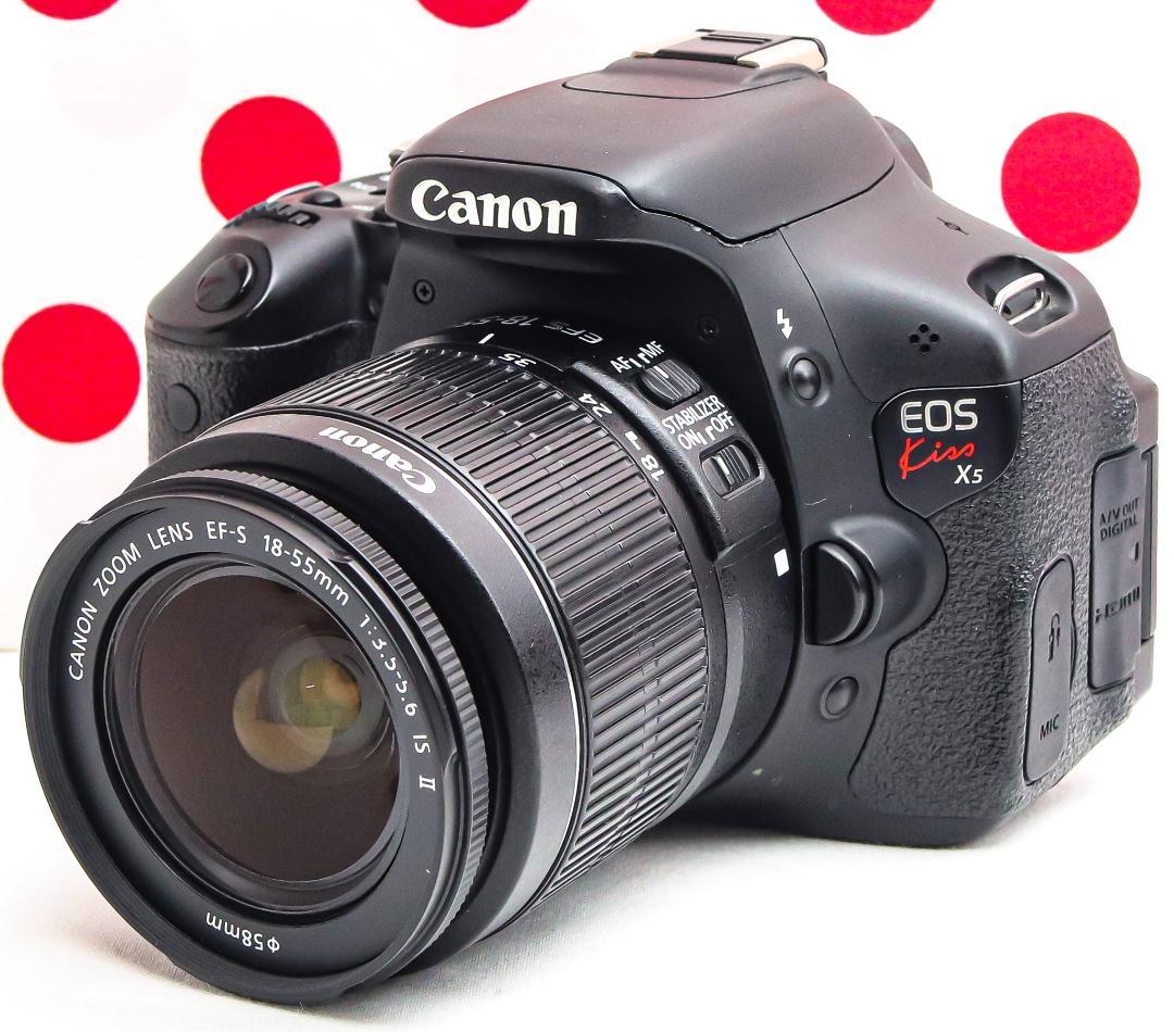Canon kiss x5❤初めての一眼レフに❤スマホに送れる♪❤自撮りラクラク
