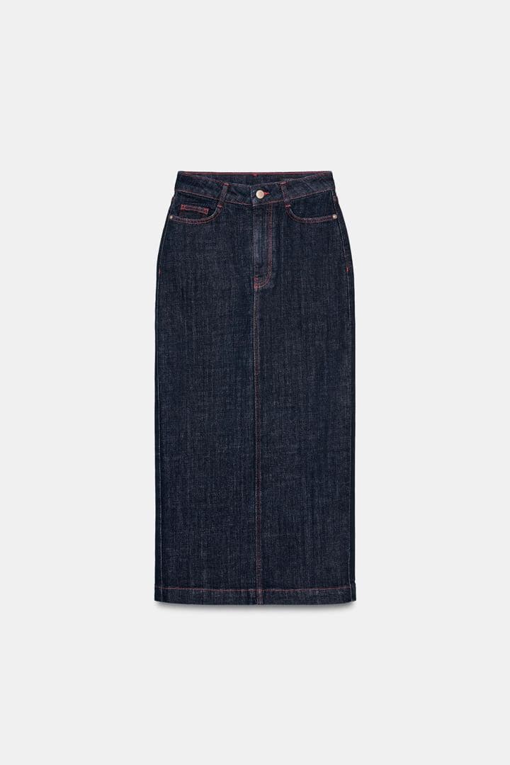 完売品 ZARA Z1975ミディ丈デニムスカート Sサイズ新品タグ付き