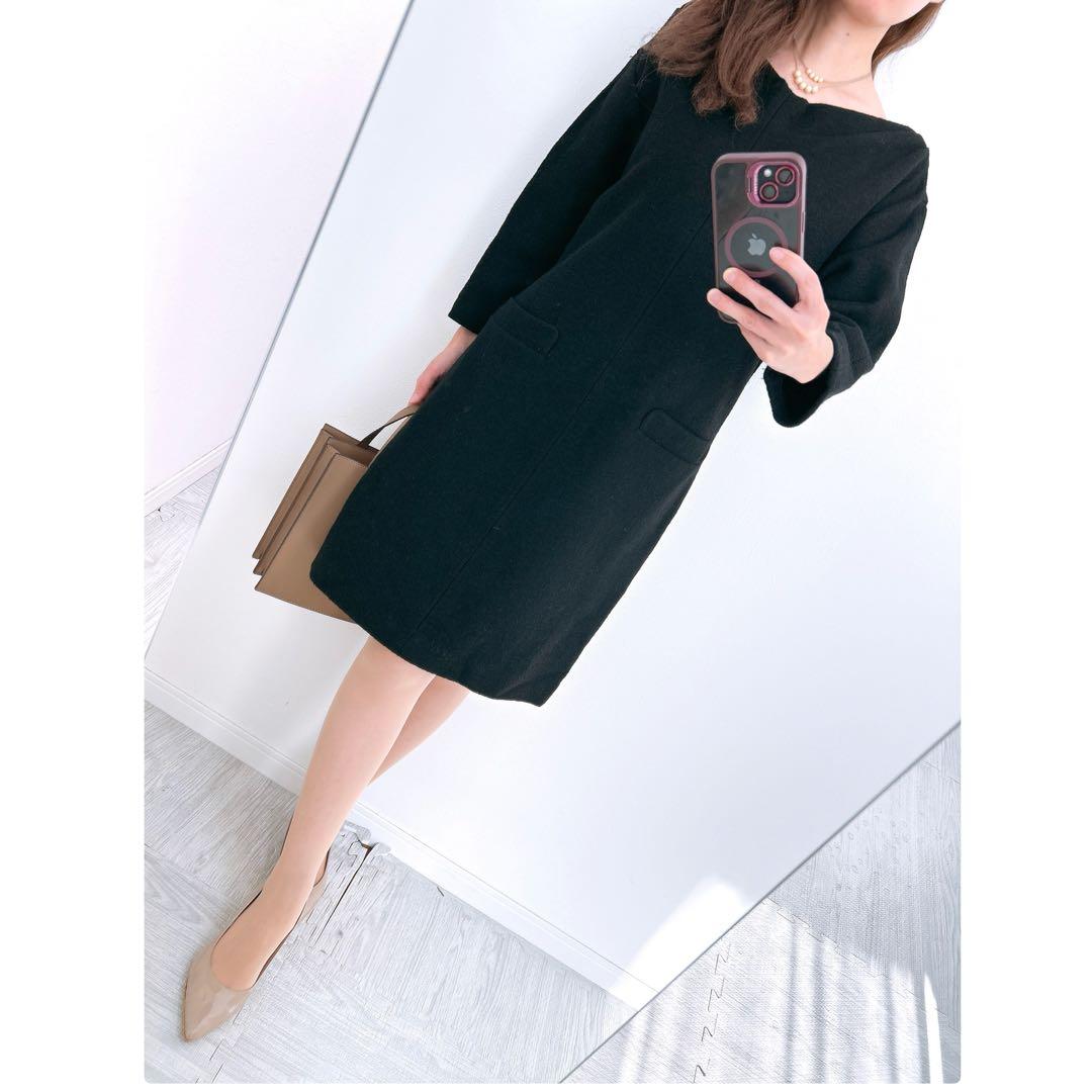 【美品✨】定価50,000円❤️アドーア✨サイズ38✨ウールワンピース✨黒