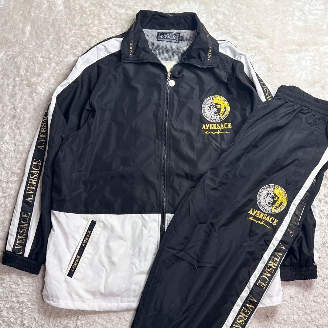 A.VERSACE ヴェルサーチナイロン セットアップ メデューサ 刺繍 上下L