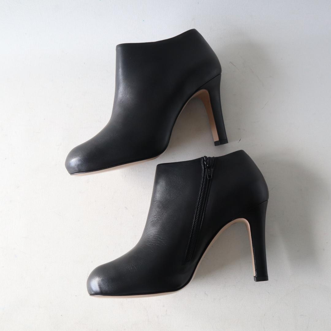 未使用ファビオルスコーニ　サイドジップブーティ黒37 24cm　8.5cmヒール