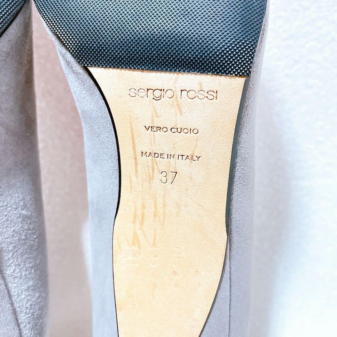 セルジオロッシ SR1 パンプス スエード バックル プレート ポインテッドトゥ