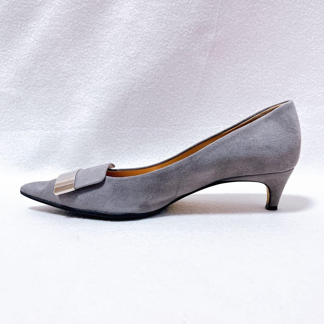 セルジオロッシ SR1 パンプス スエード バックル プレート ポインテッドトゥ