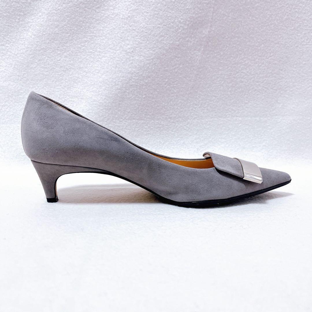 セルジオロッシ SR1 パンプス スエード バックル プレート ポインテッドトゥ