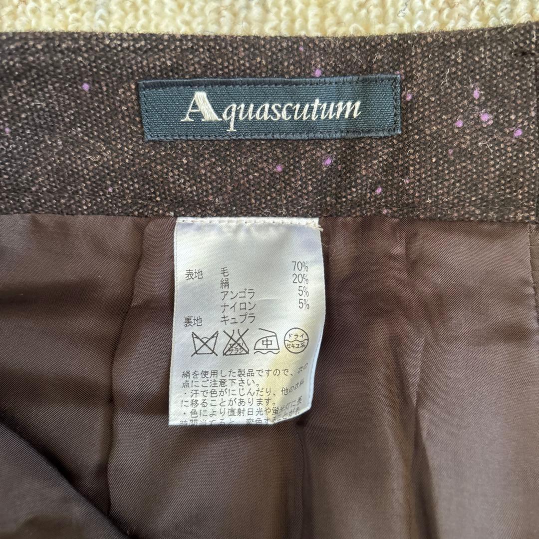 【美品】AQUASCUTUM アクアスキュータム パンツスーツ ウール 絹