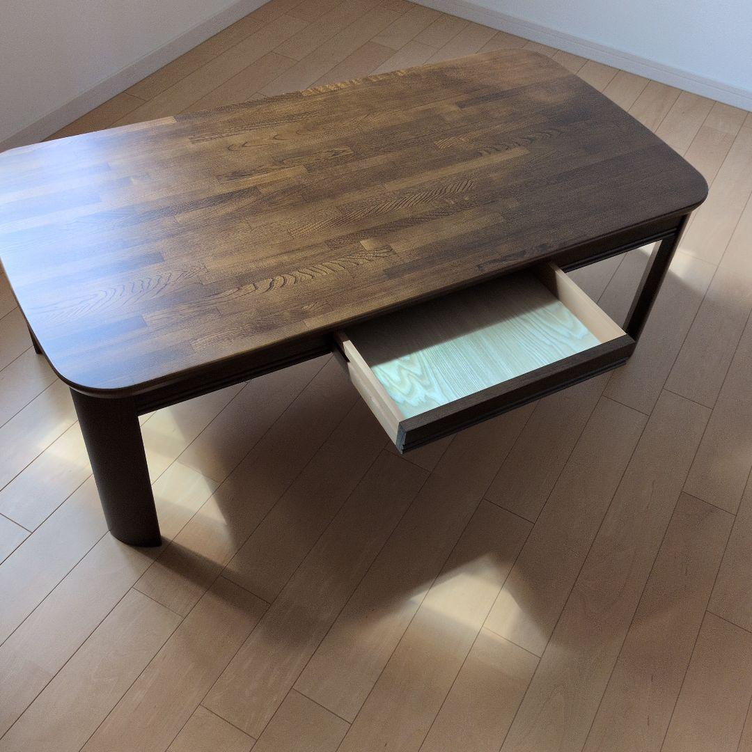 ローテーブル 引き出し付き リビングテーブル ダークブラウン