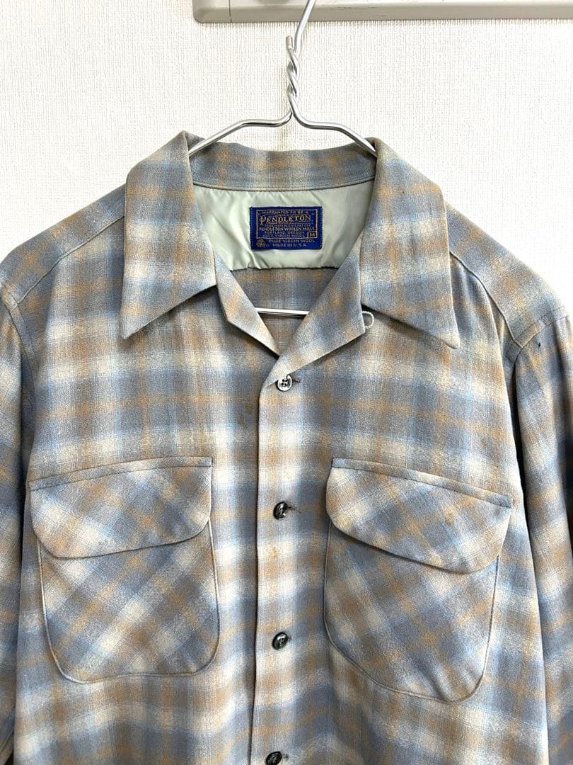 ゆ*き様 70年代 PENDLETON チェック柄 ウール ボードシャツM ペン