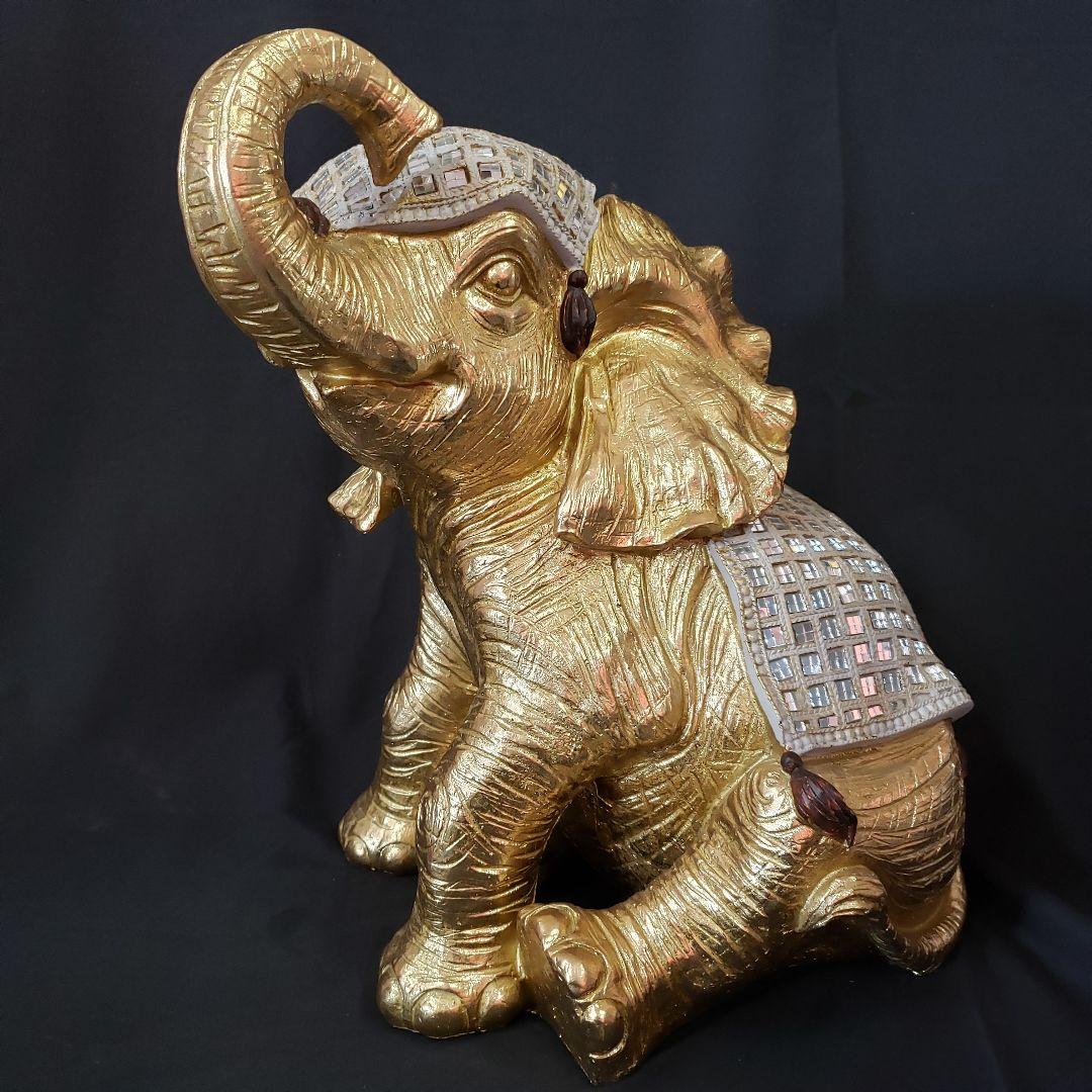 ゾウ 象 elephant ゴールド オブジェ アンティーク風 置物 雑貨