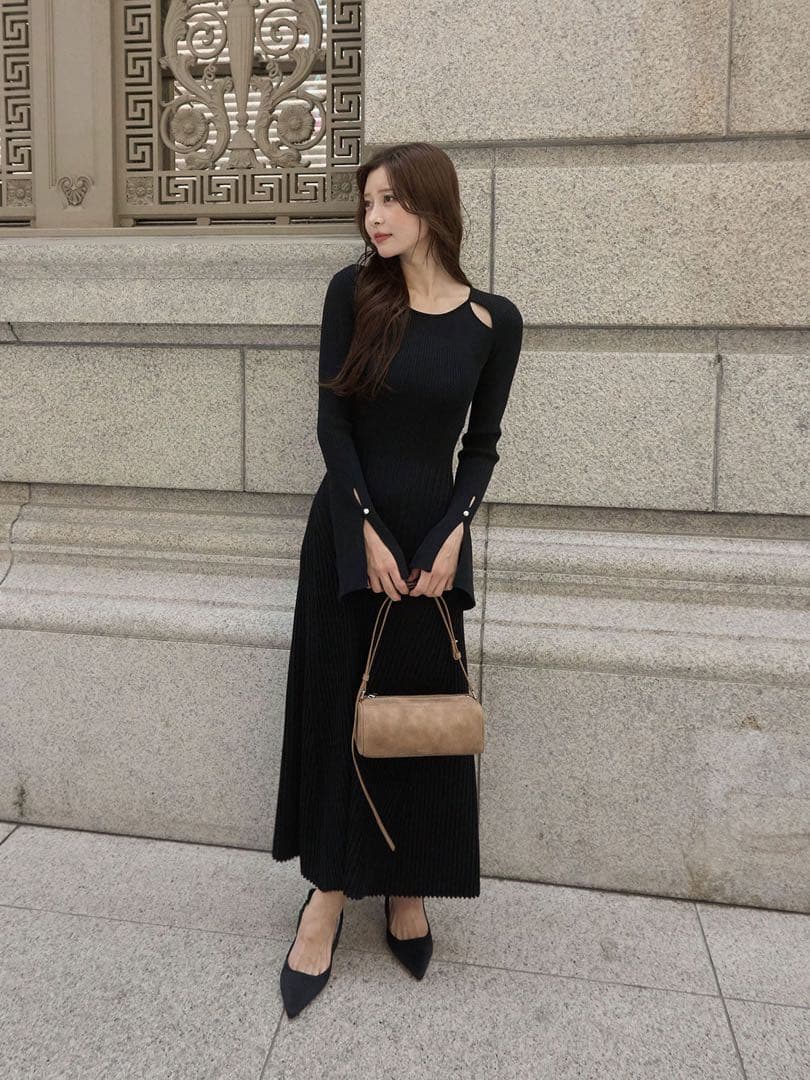 リブニットフレアワンピース　34サイズ