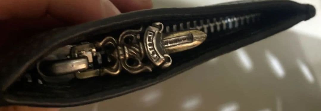 クロムハーツ チェンジパース #2ダガージップケース レザー ブラック