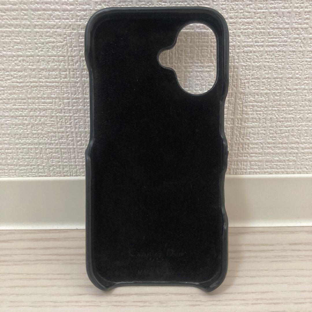 ✨新機種！超美品✨Dior　LADY DIOR　iPhone16ケース　羊革　黒