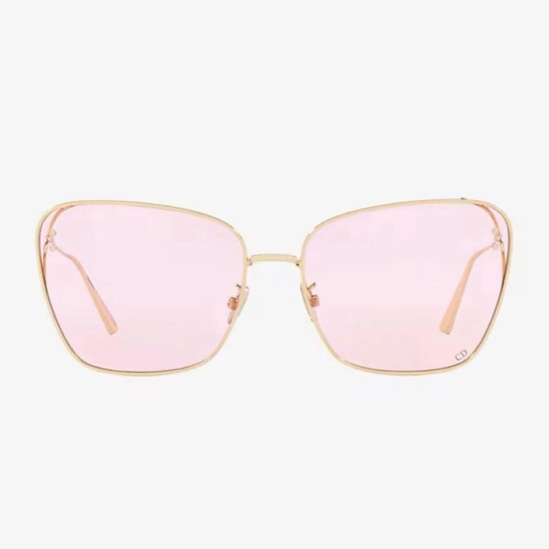 【未使用級】Dior ディオール　スクエアメタル サングラス ゴールドフレーム