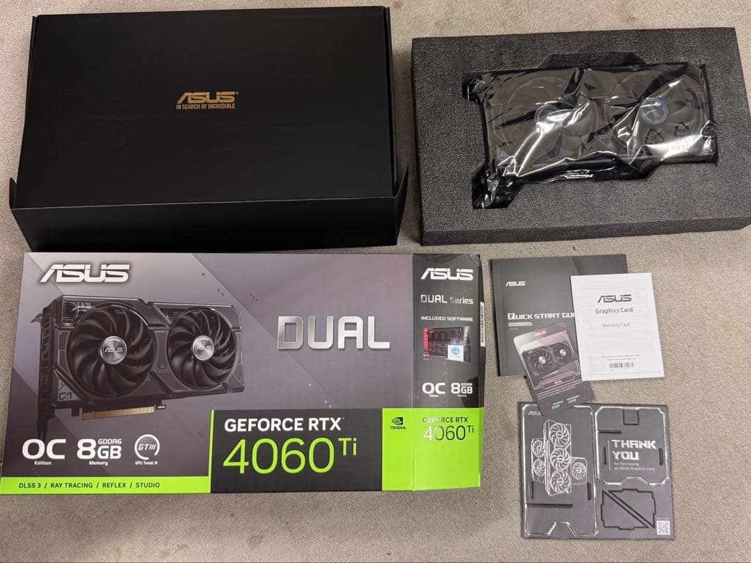 「中古動作品」 ASUS Dual RTX4060Ti OC 8GB
