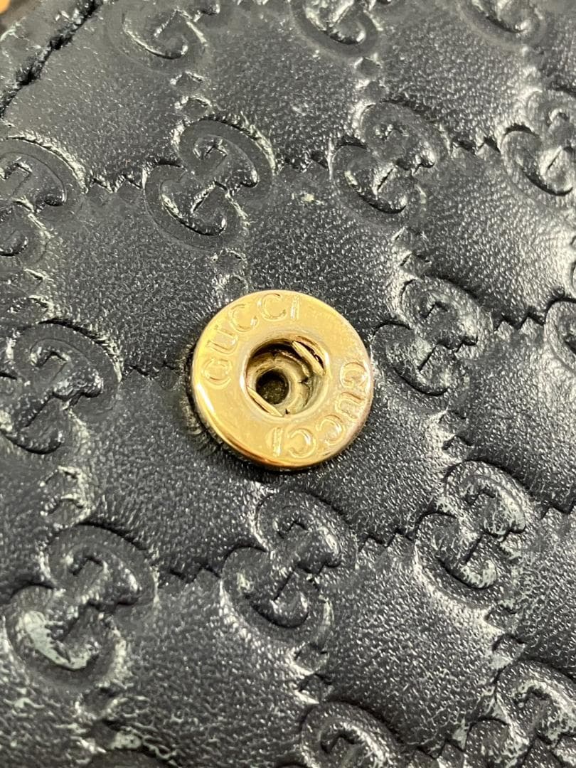 Gucci　グッチ マイクログッチシマ 長財布 449393 レザー　Wホック