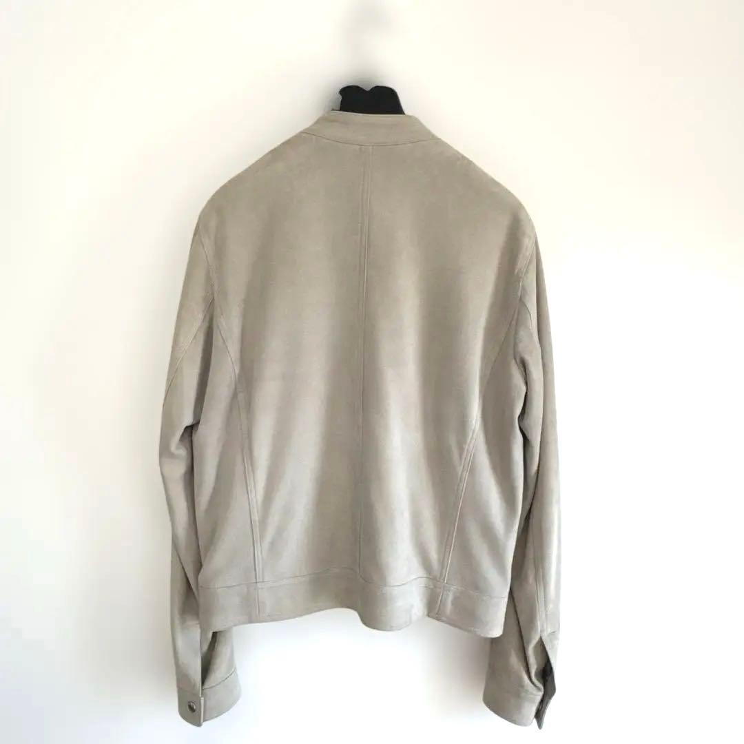 新品✨エンメティ　48 グレー　スエード　ライダースジャケット