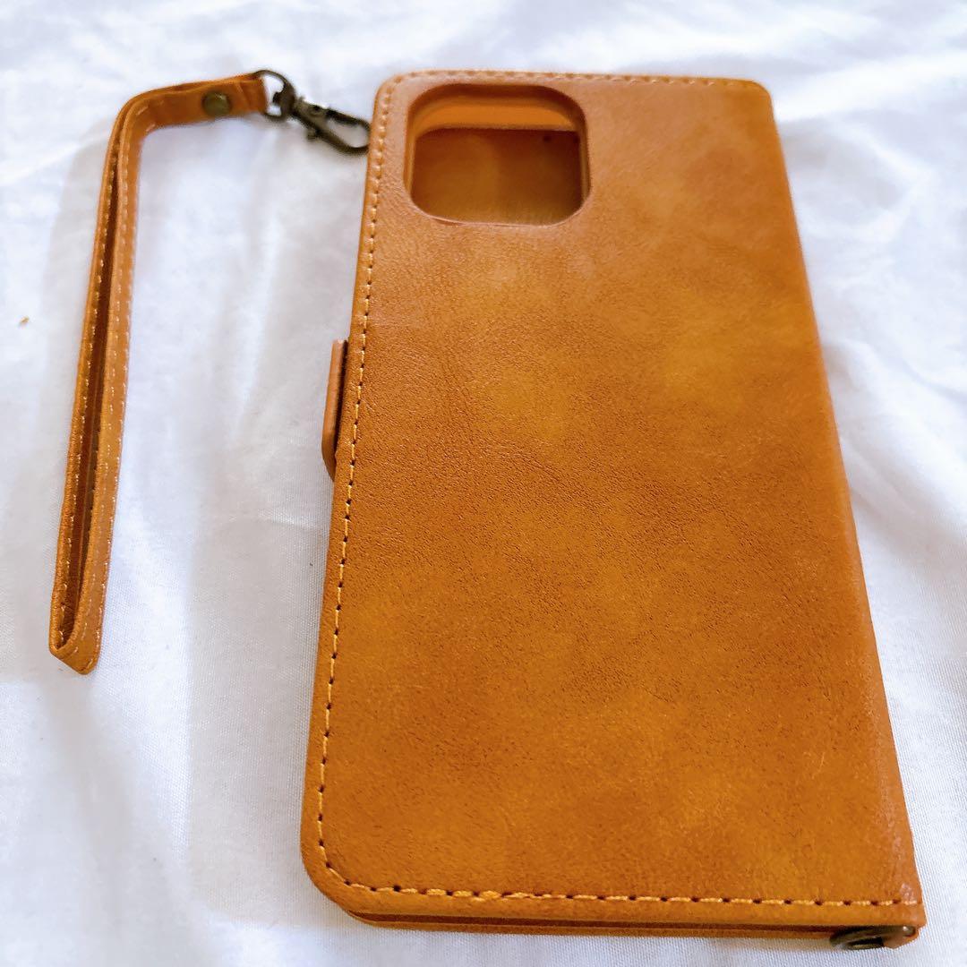☆iPhone12 Pro Max ケース レザーケース ライトブラウン
