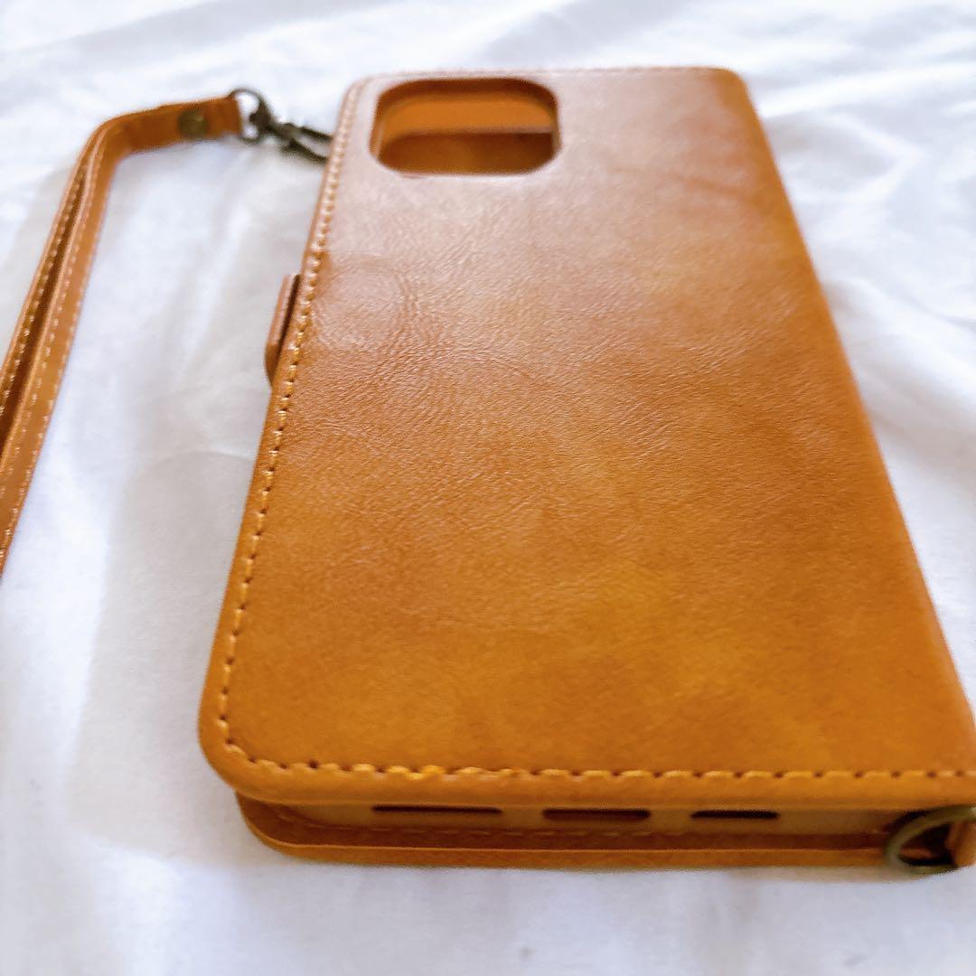 ☆iPhone12 Pro Max ケース レザーケース ライトブラウン