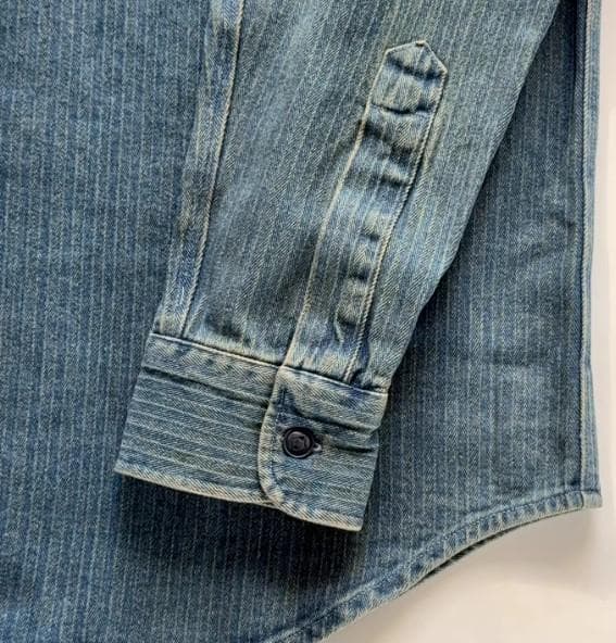 送料無料/新品未使用ヘビーアメリカンRRLヘリンボーンデニムシャツ（L）