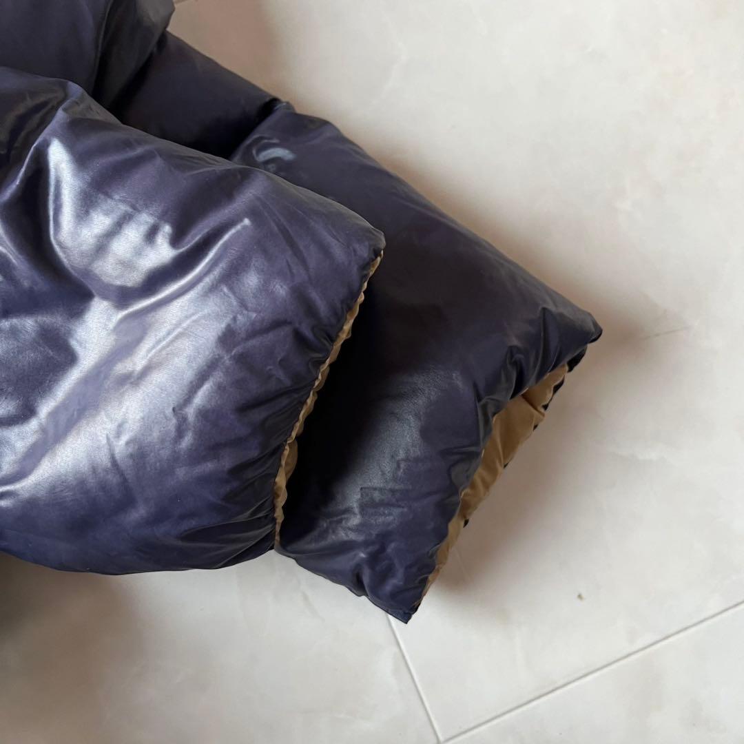 美品 ノンブルアンペール リアルファー ショートダウンジャケット ネイビー F
