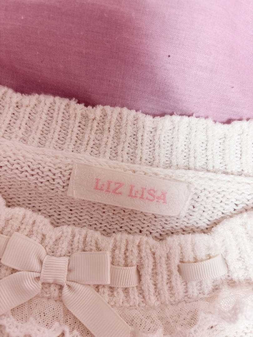 LIZLISA Twin Bearsニットトップス 白
