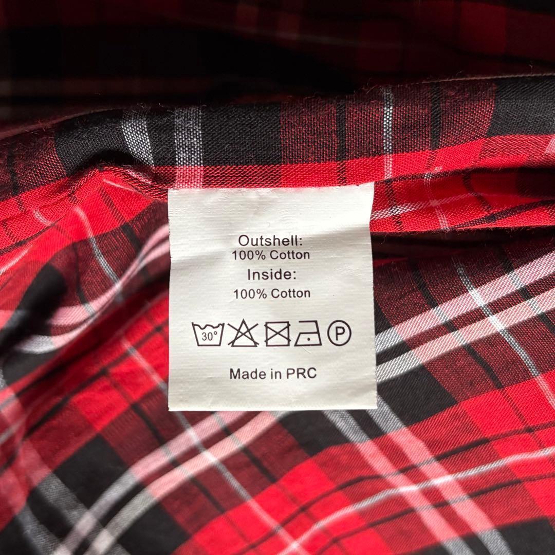 【00s vintage】ハリントンジャケット　裏地チェック　短丈　茄子紺