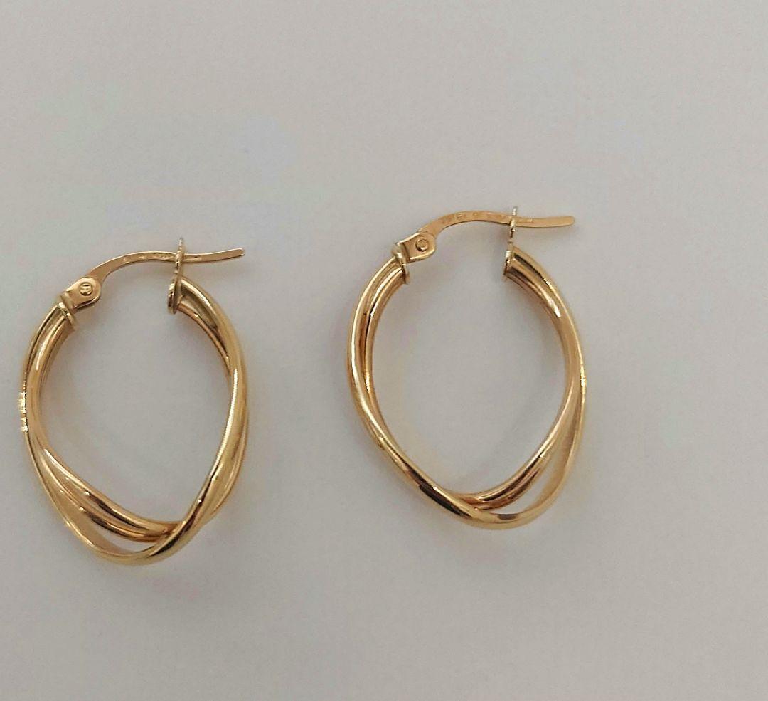 k18YG【ウノアエレツイストデザインフープピアス】