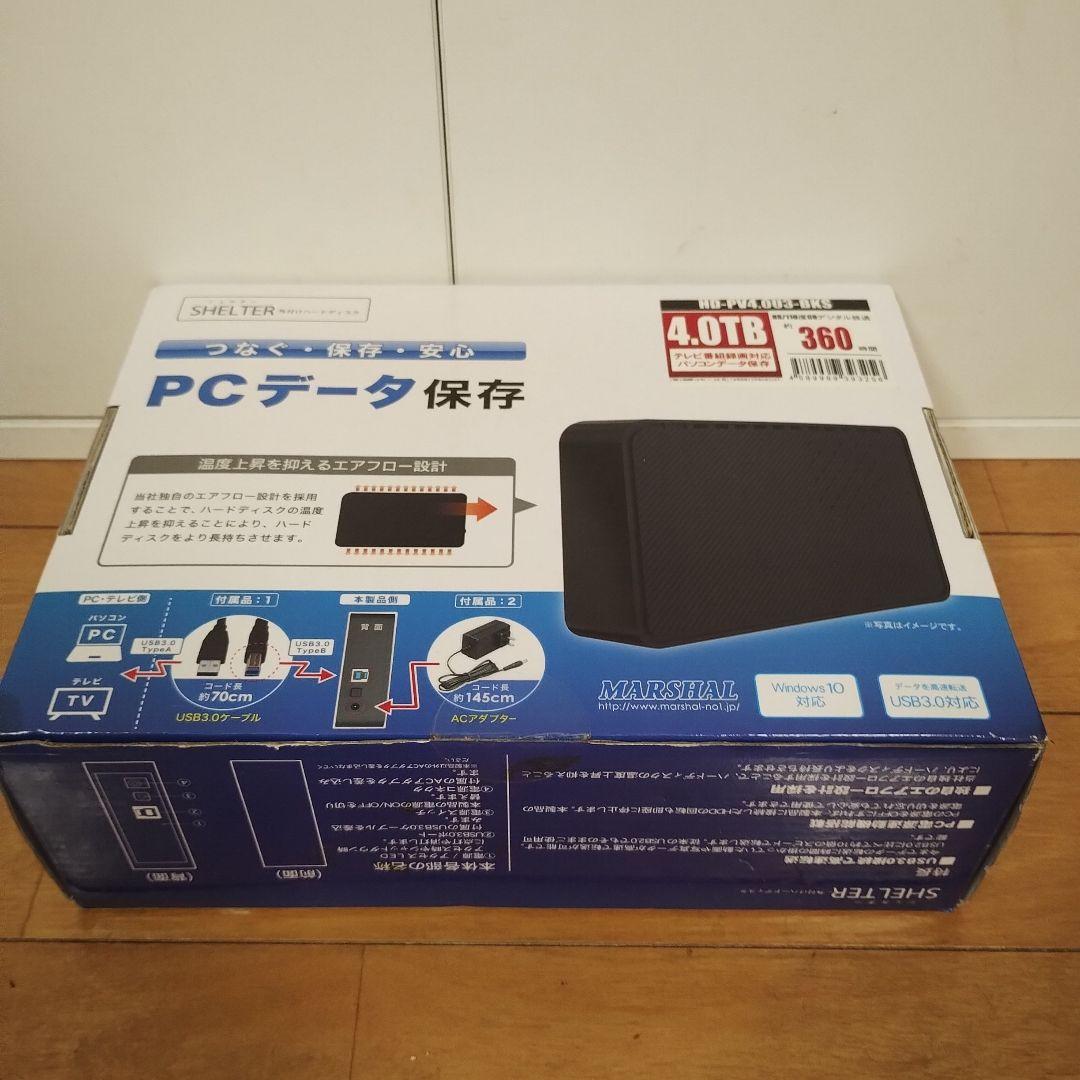 MARSHAL 外付けハードディスク HD-PV4.0U3-BKS 4TB