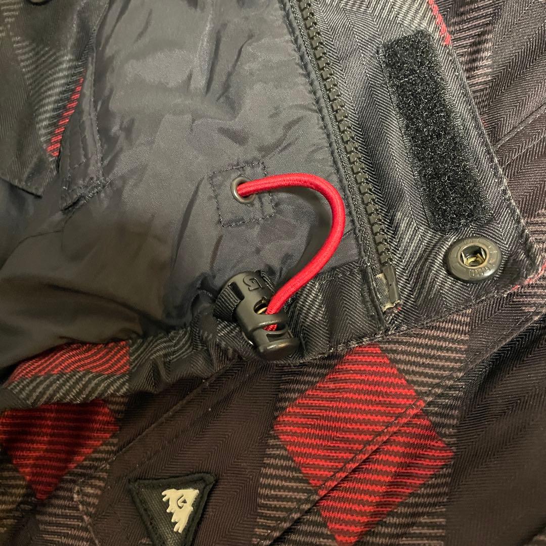BURTONバートンスキージャケットスノーボードウェアパーカーフード黒ブラック赤