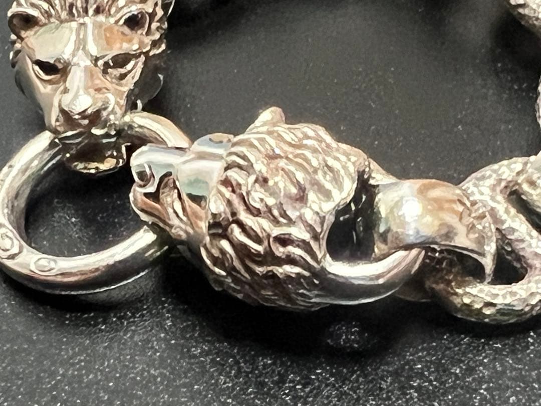 ガボールtype☆2ライオンヘッズ ブレスレット☆美品シルバー925