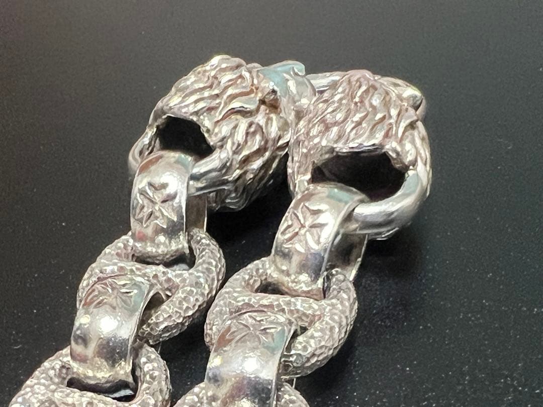 ガボールtype☆2ライオンヘッズ ブレスレット☆美品シルバー925