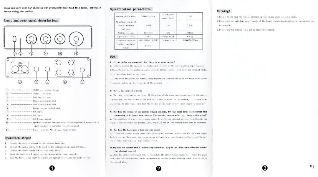 AAIYIMA A01 2.0/2.1 チャンネルアンプ 100W*2 パワーア