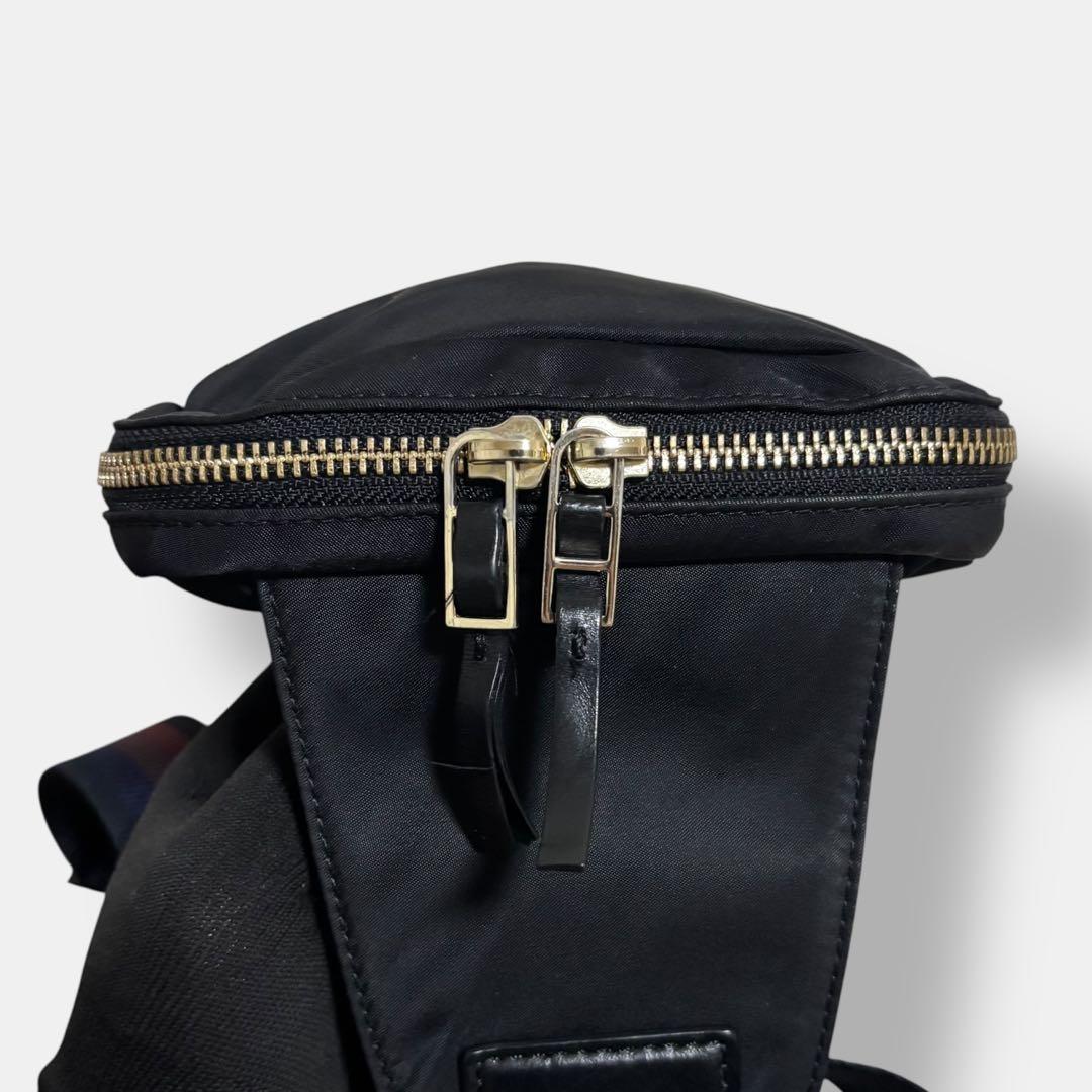 極美品 ポールスミス ボディバッグ マルチストライプ ナイロン 黒 マルチカラー