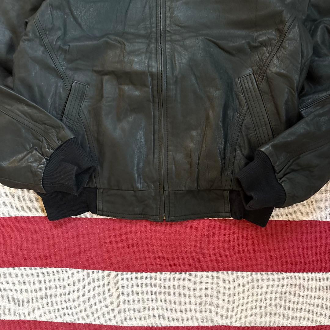 90s レザージャケット　黒　ブラック　ヴィンテージ　セントジョンズベイ