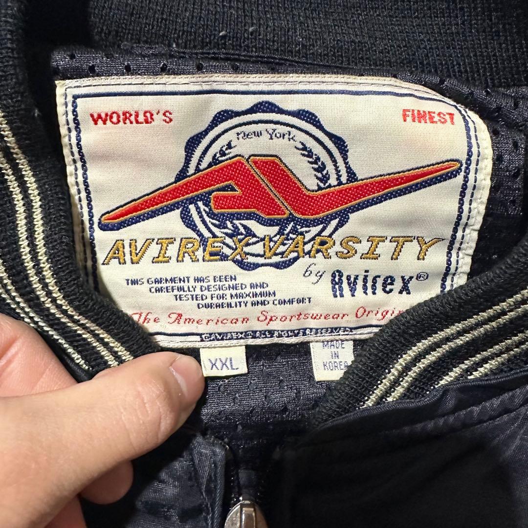 AVIREX アヴィレックス　刺繍スカジャン　ジャケット XXL 龍 メッシュ