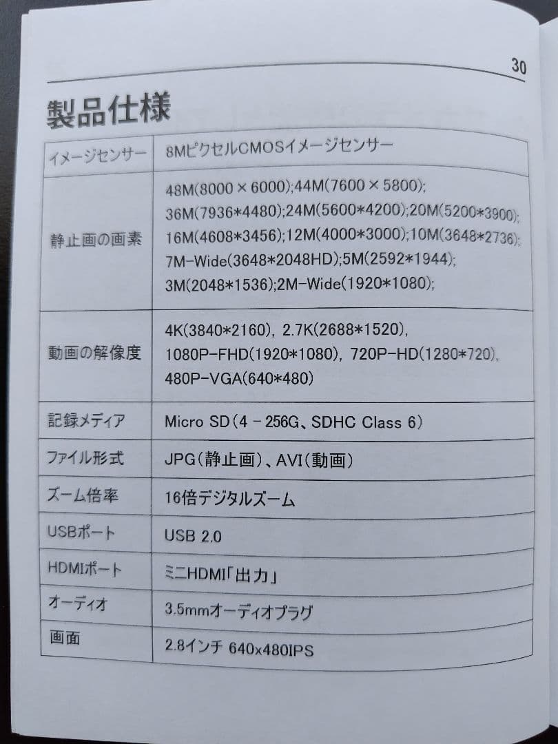 【ほぼ新品】4K レトロ風デジタルカメラ 16倍ズーム　microSDカード付き