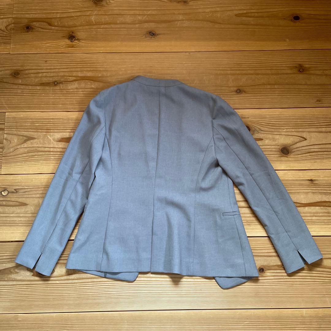 現行品【INDIVI】ノーカラージャケット＋タックテーパードパンツ　グレー