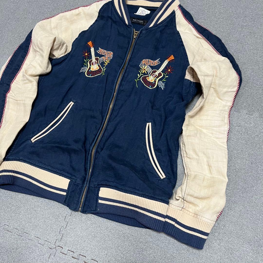 732 音楽モチーフ刺繍×配色袖 リネン100 RUDE GALLERY 2