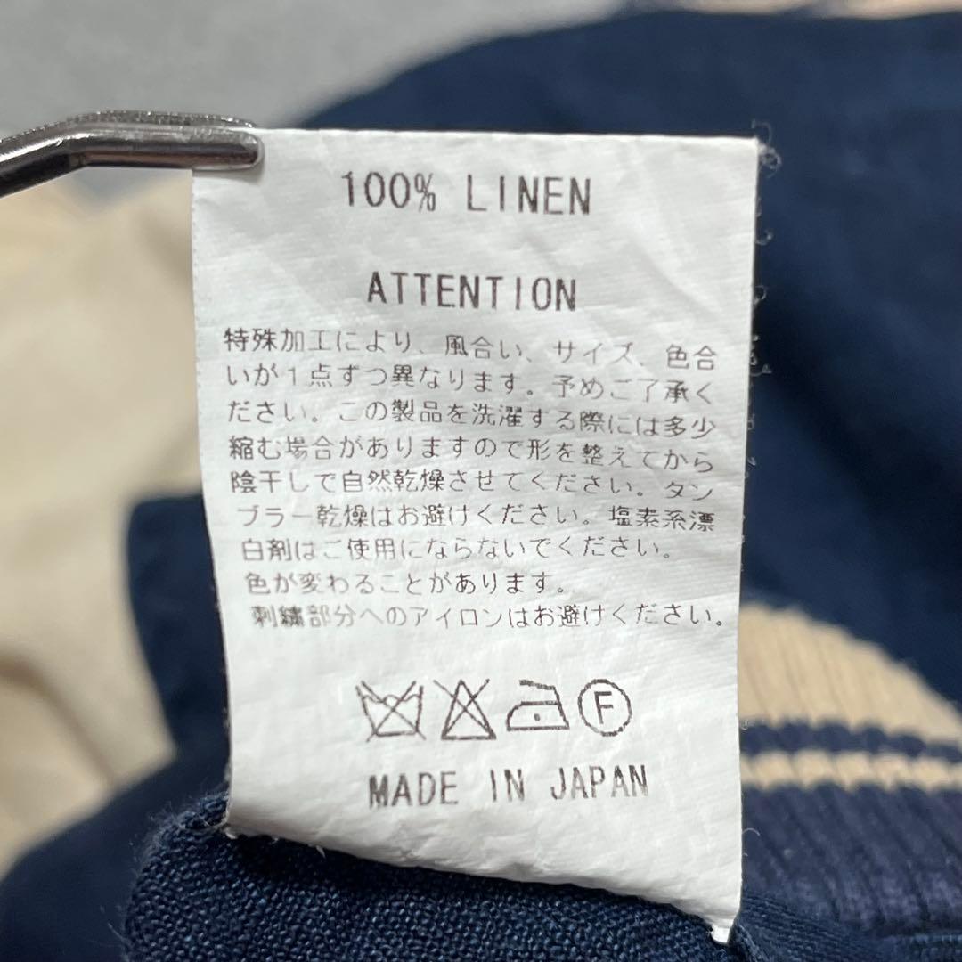 732 音楽モチーフ刺繍×配色袖 リネン100 RUDE GALLERY 2