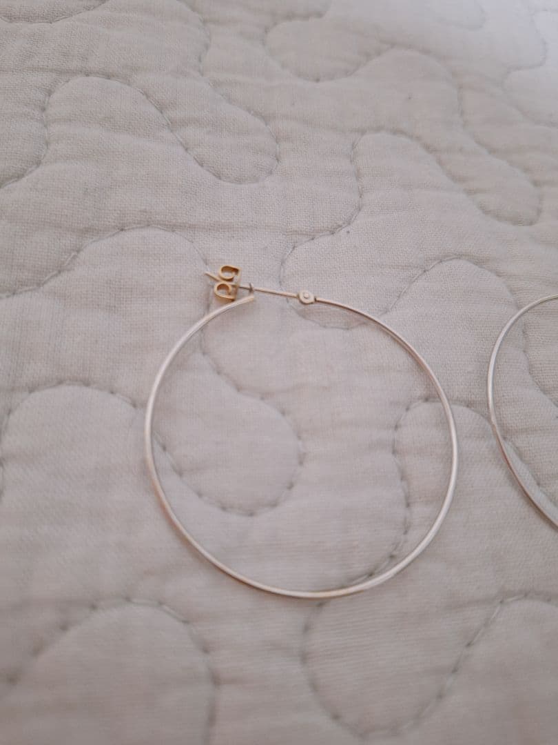 シルバー フープピアス k10 wg k18 シルバー ホワイトゴールド