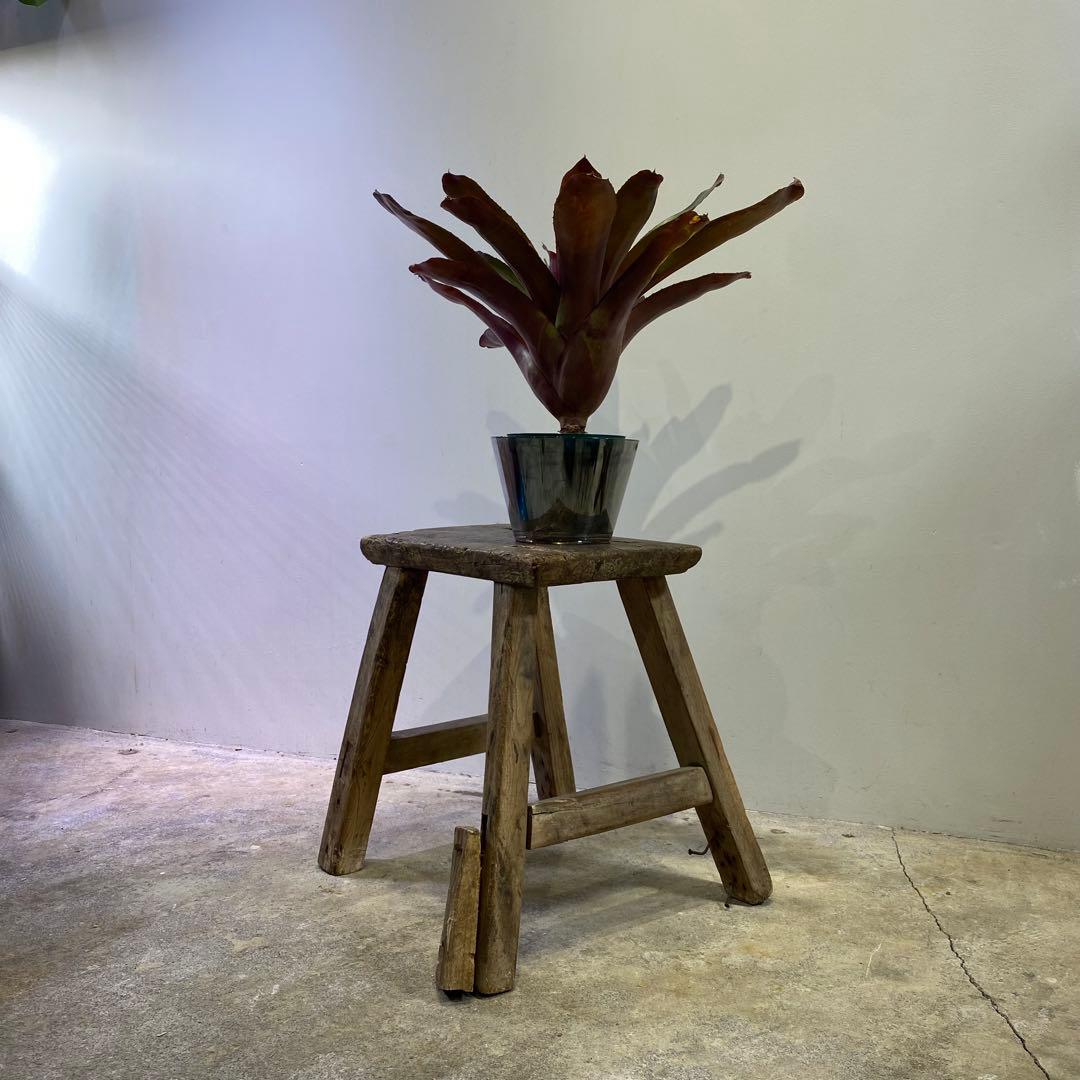古い木製のスツール 花台 椅子 アンティーク