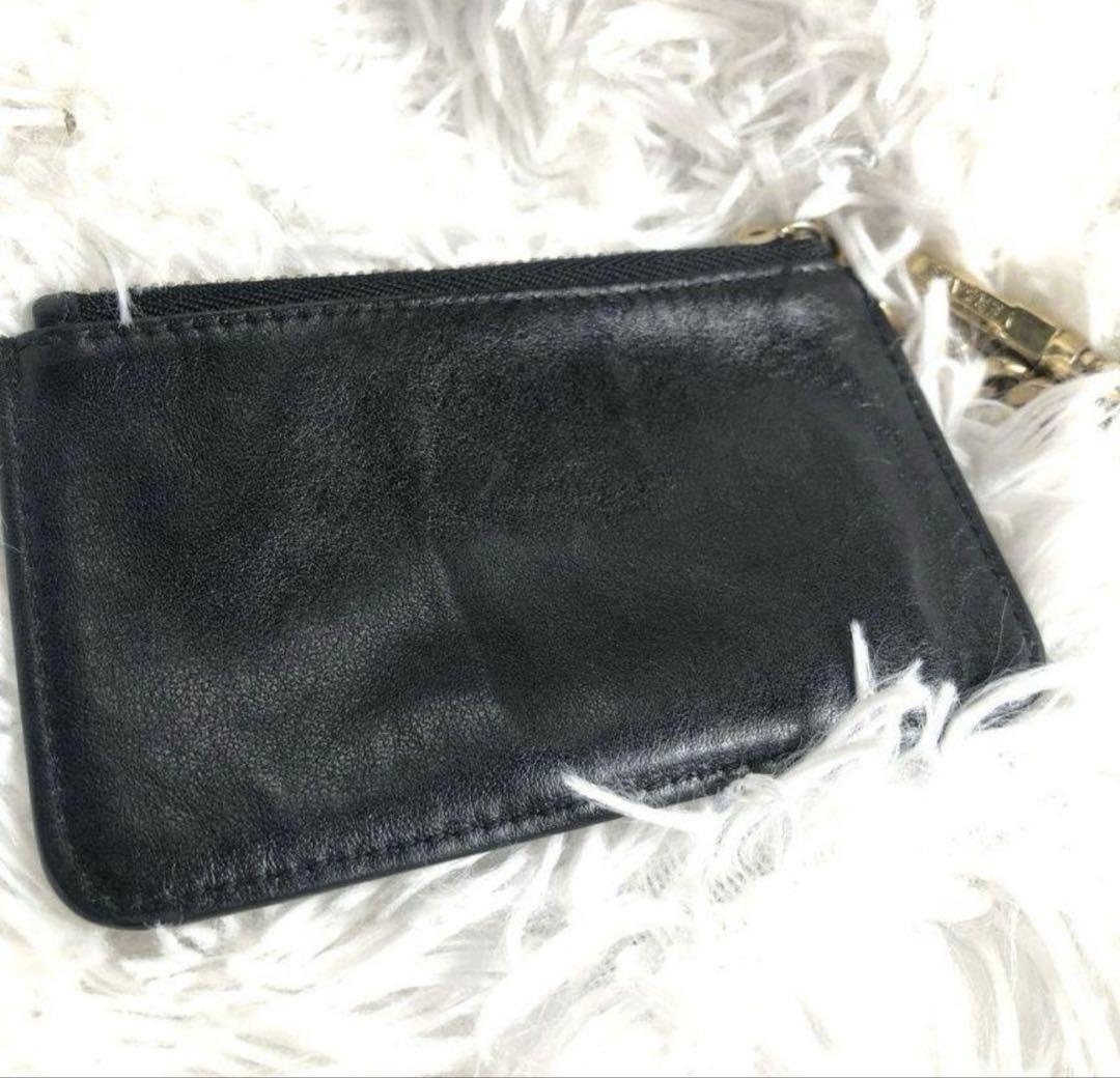 VERSACE ヴェルサーチ　メデューサ　レザー金チェーンストラップ 小銭入れ