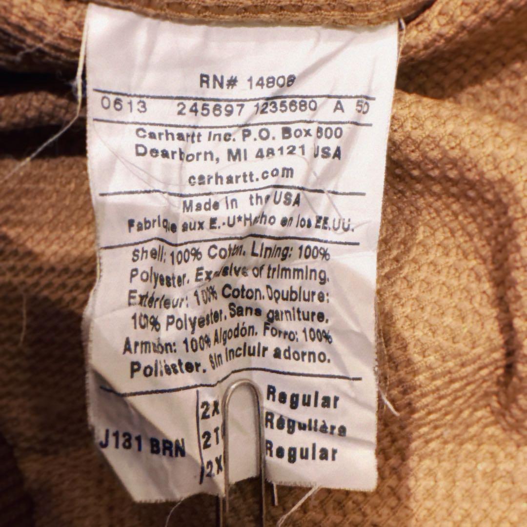 Carhartt J131 USA製 アクティブジャケット BRN 2XL 良好