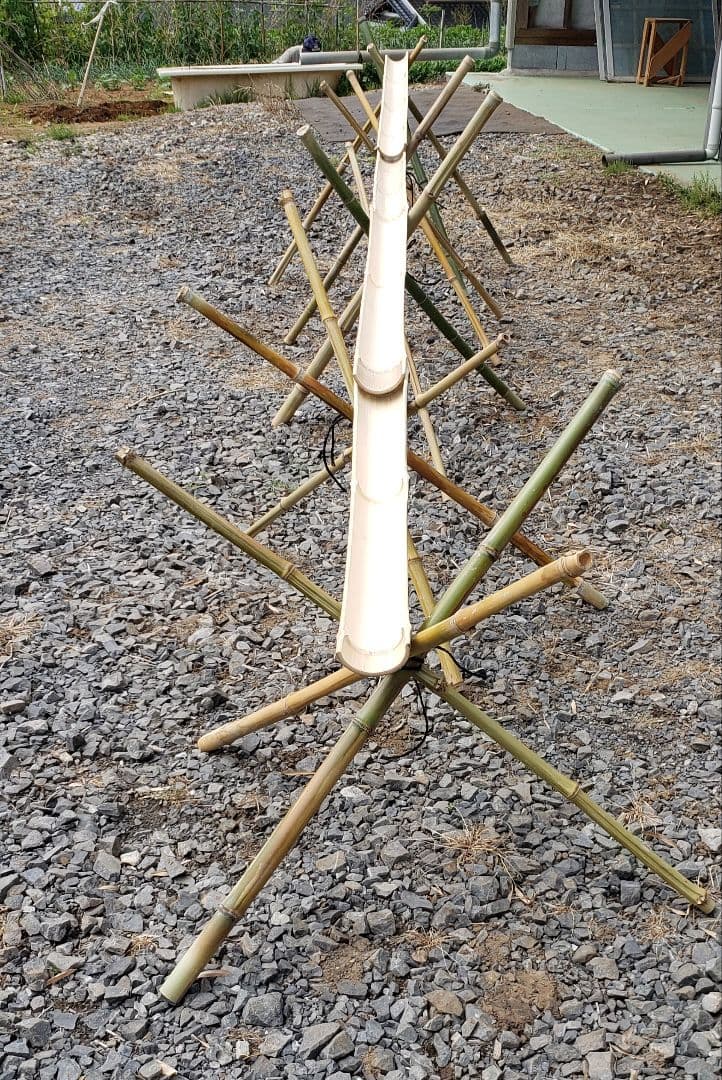 竹◆流しそうめんキット◆6m◆樋1m6枚・竹足支柱1m21本(7組)・シュロ縄