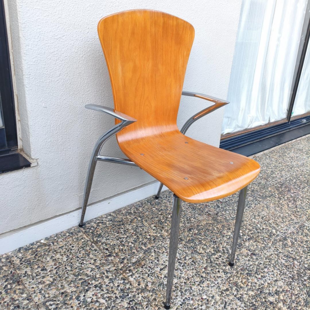 柴ドリル ミッドセンチュリー アームチェア 椅子 ヴィンテージ