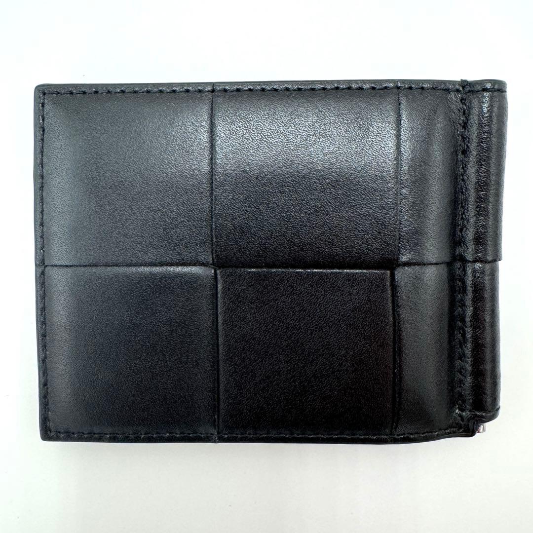 【超美品】ボッテガヴェネタ マキシ イントレチャート カセットマネークリップ 黒