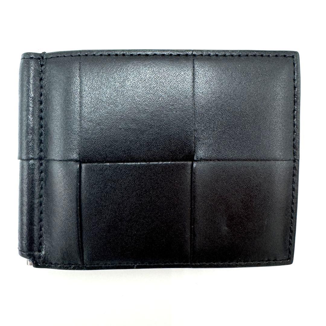 【超美品】ボッテガヴェネタ マキシ イントレチャート カセットマネークリップ 黒